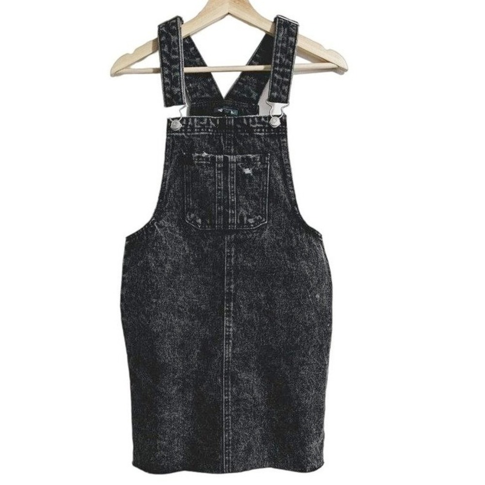 Wild Fable Overall Dress Denim Acid‎ wash Size XS Black
